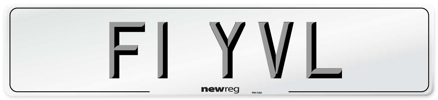 F1 YVL Number Plate from New Reg